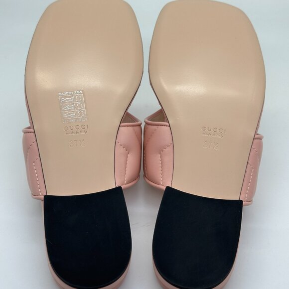 Gucci Marmont GG  Padded Chevron Matelasse Leather Thong Flat Sandals Shoes - Picture 15 of 16